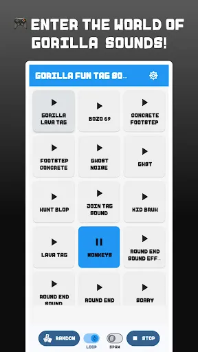Gorilla Funny Soundboard app screen